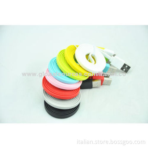 USB 2.0 Noodle Cable for Samsung, Flat TPE, OEM Orders WelcomedNew